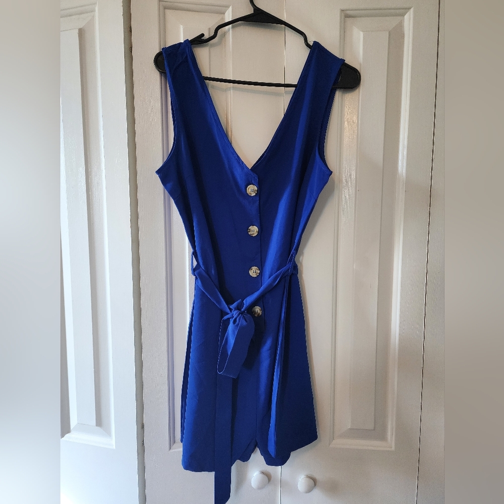 Blue Sleeveless romper